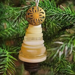 Handmade Button Christmas Tree Ornament